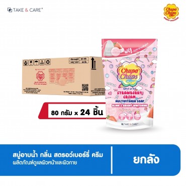 เทคแอนด์แคร์  สบู่อาบน้ำ สตรอเบอร์รี่ครีม 80ก